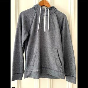 Mens Layer 8 navy striped quarter zip hoodie S